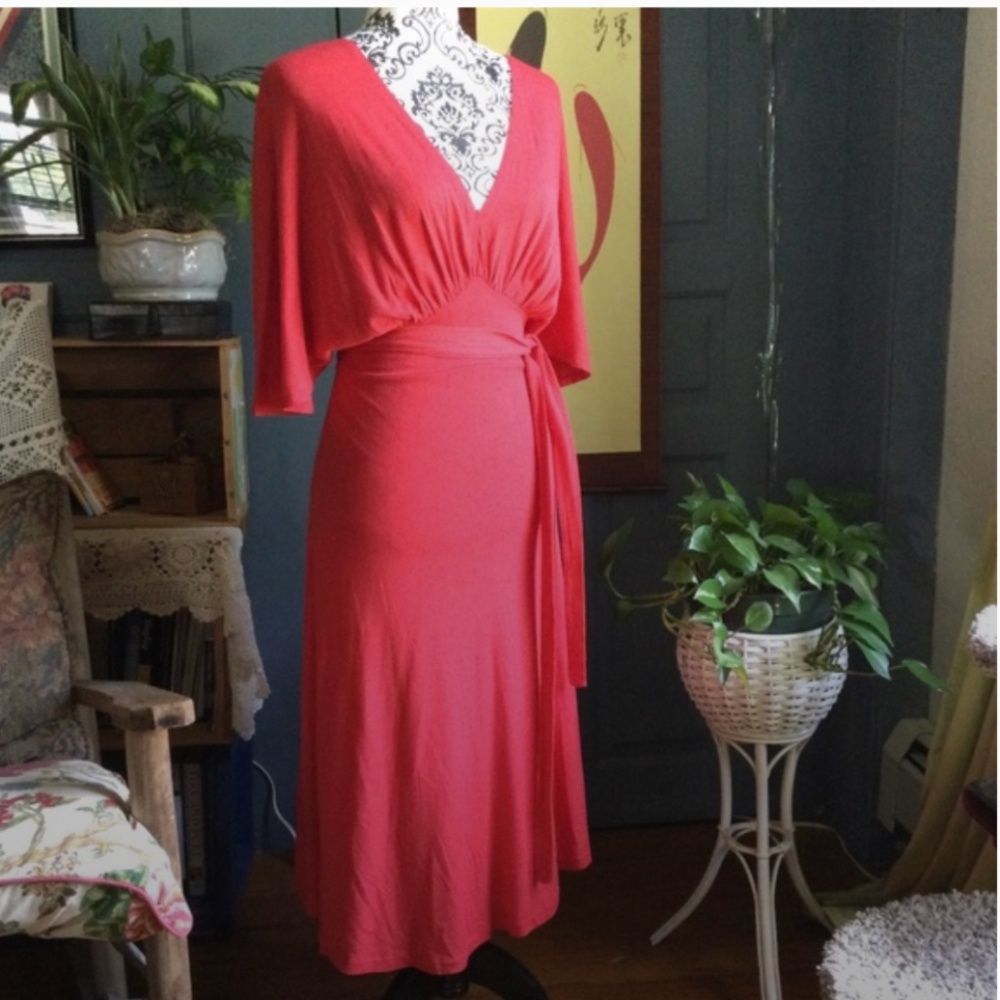 Paul & Joe Italy Red Wool blend Dolman dress 40 - Picture 3 of 9